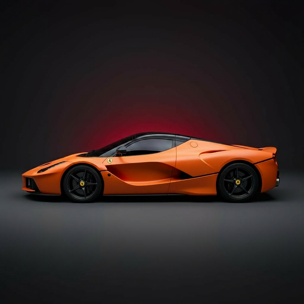 Orange Ferrari LaFerrari with window tint